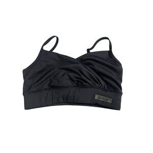 Bo + Tee Sports Bra Womens Small Black Cross Front Pullover Oh Polly S